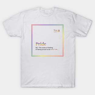 Subtle PRIDE Definition rainbow - White T-Shirt